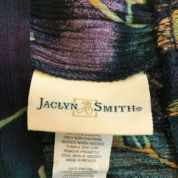 Jaclyn Smith Maxi Skirt Elastic Back Waist Floral Career Women's Sz Large Black - Picture 8 of 11